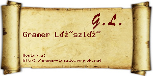 Gramer László névjegykártya